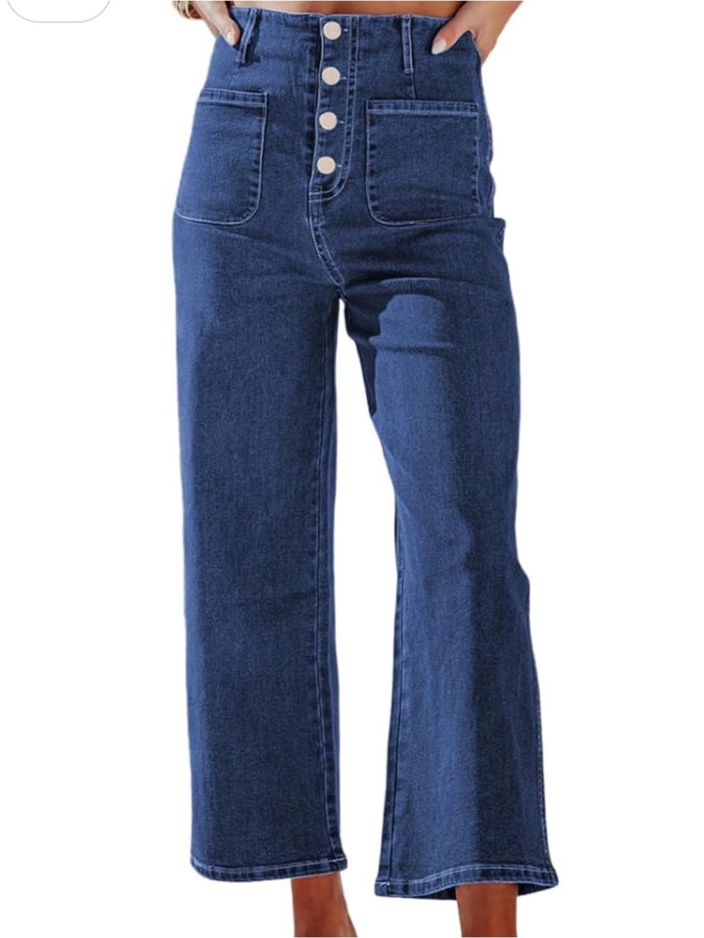 High-Rise Wide Leg Jeans in Dark Blue